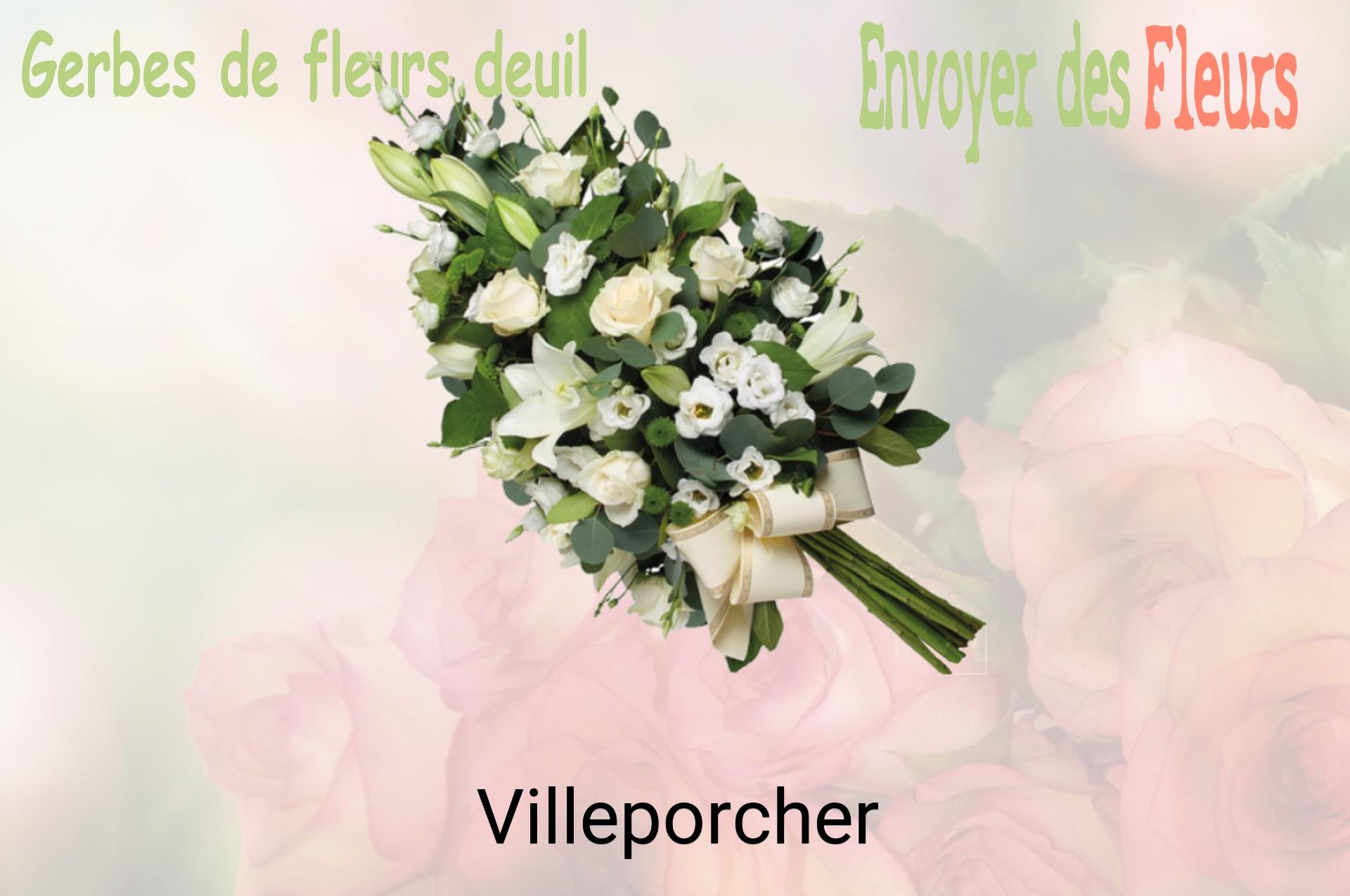 Gerbe de fleurs de deuil livrée à Villeporcher